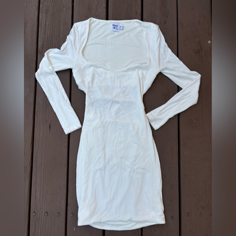 Princess Polly White Long Sleeve Dress